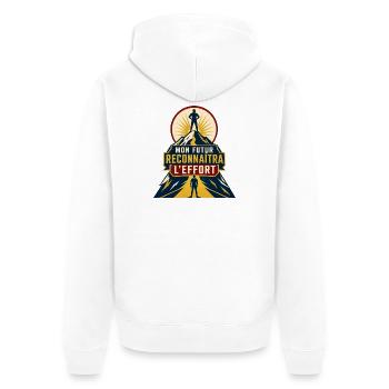 Mon futur reconnaîtra l'effort - Veste à capuche bio Premium Unisexe - blanc - Dos - Thijin (182cm)
