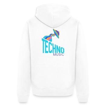 UFO Neon Techno Beam - Veste à capuche bio Premium Unisexe - blanc - Dos - Thijin (182cm)