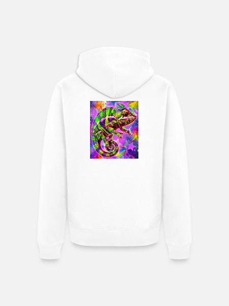 Chamäleon - Unisex Premium Bio Zip Hoodie - Weiß