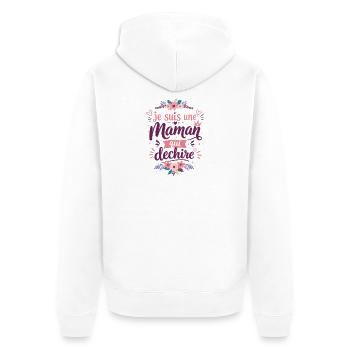 Maman Qui Déchire - Fière Et Formidable - Veste à capuche bio Premium Unisexe - blanc - Dos - Thijin (182cm)