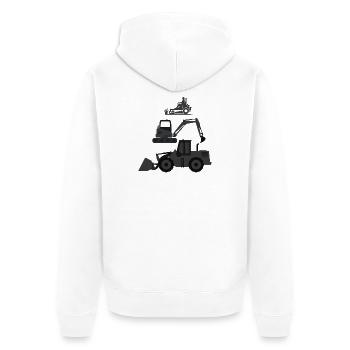 Construction Equipment Silhouettes Collection - Unisex Premium Organic Zip Hoodie - white - Back - Thijin (182cm)