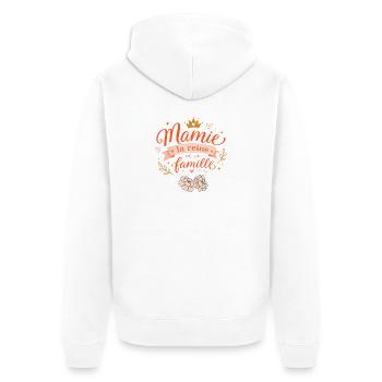 Mamie La Reine De La Famille - Cadeau Mamie - Veste à capuche bio Premium Unisexe - blanc - Dos - Thijin (182cm)