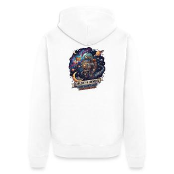 Cosmos Adventure Robot Explorer - Veste à capuche bio Premium Unisexe - blanc - Dos - Thijin (182cm)