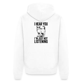 Schottische Faltohrkatze Scottish Fold Geschenk - Unisex Premium Bio Zip Hoodie - Weiß - Hinten - Thijin (182cm)