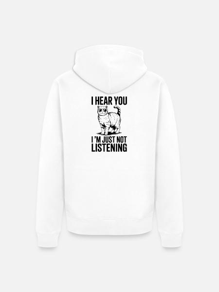Schottische Faltohrkatze Scottish Fold Geschenk - Unisex Premium Bio Zip Hoodie - Weiß