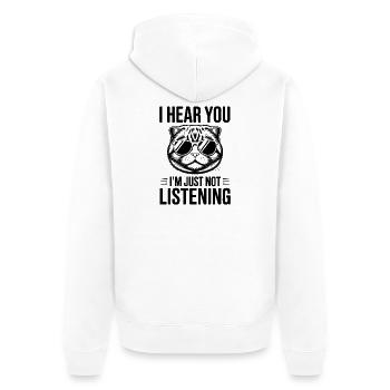 Cadeau Scottish Folding Fold Écossais - Veste à capuche bio Premium Unisexe - blanc - Dos - Thijin (182cm)