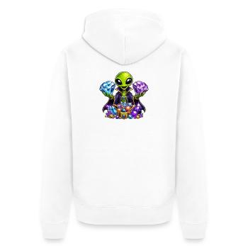 Mage du trésor extraterrestre - Veste à capuche bio Premium Unisexe - blanc - Dos - Thijin (182cm)