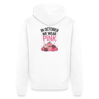 Citrouille de soutien au cancer d’octobre - Veste à capuche bio Premium Unisexe - blanc - Dos - Thijin (182cm)