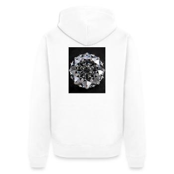 Mandala géométrique diamant - Veste à capuche bio Premium Unisexe - blanc - Dos - Thijin (182cm)