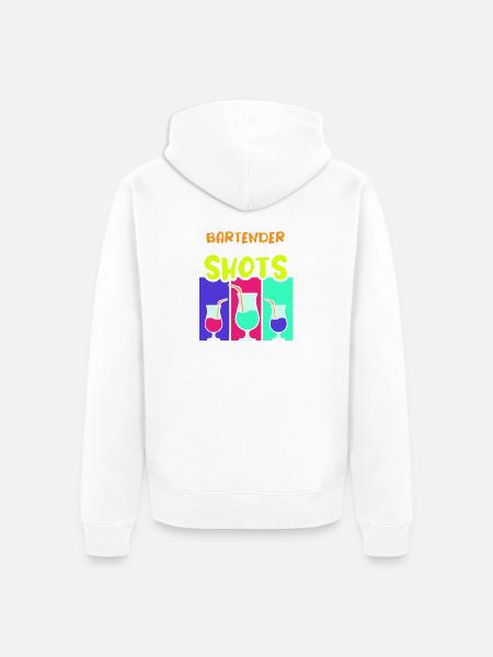 Kellner Barkeeper Ober Bar Bartender barchef - Unisex Premium Bio Zip Hoodie - Weiß