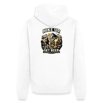 Montez en randonnée pour prendre de la bière – montagnes et bière - Veste à capuche bio Premium Unisexe - blanc - Dos - Thijin (182cm)
