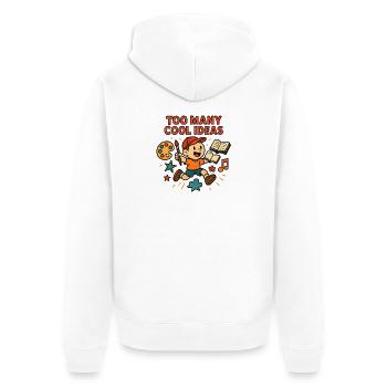 Zu Viele Coole Ideen – Kreativkünstler Kind - Unisex Premium Bio Zip Hoodie - Weiß - Hinten - Thijin (182cm)