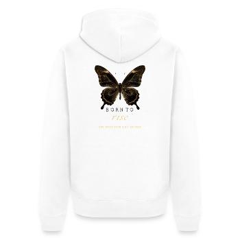 Né pour se lever Transformation Papillon - Veste à capuche bio Premium Unisexe - blanc - Dos - Thijin (182cm)