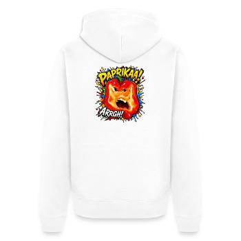 Comic Paprika - Unisex Premium Bio Zip Hoodie - Weiß - Hinten - Thijin (182cm)