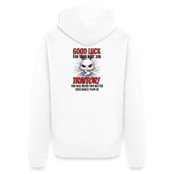 Drôle d’adieu collègue - Veste à capuche bio Premium Unisexe - blanc - Dos - Thijin (182cm)
