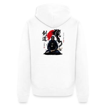 Pferde-Kendo Karate Judo Akido Martial Arts Kendo - Unisex Premium Bio Zip Hoodie - Weiß - Hinten - Thijin (182cm)