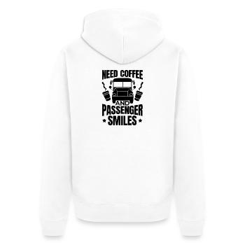 Chauffeur de bus Drôle de dicton - Veste à capuche bio Premium Unisexe - blanc - Dos - Thijin (182cm)