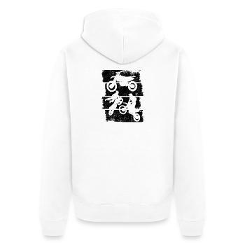Motocross - Veste à capuche bio Premium Unisexe - blanc - Dos - Thijin (182cm)