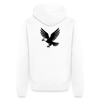 Adler Vogel im flug Modus  - Unisex Premium Bio Zip Hoodie - Weiß - Hinten - Thijin (182cm)