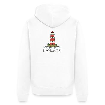 Phare de la Côte maritime - Veste à capuche bio Premium Unisexe - blanc - Dos - Thijin (182cm)