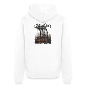 Industrie Gothic Fondée en 1935 - Veste à capuche bio Premium Unisexe - blanc - Dos - Thijin (182cm)