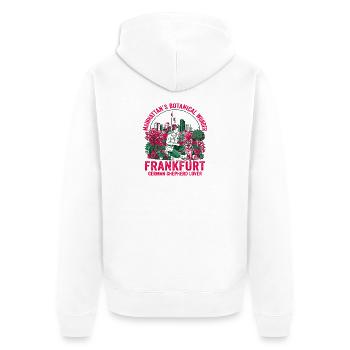 Merveille botanique du berger allemand de la ville de Francfort - Veste à capuche bio Premium Unisexe - blanc - Dos - Thijin (182cm)