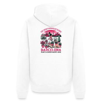 Les plantes de Barcelone et l’amant du mastiff espagnol - Veste à capuche bio Premium Unisexe - blanc - Dos - Thijin (182cm)