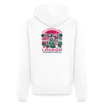 Pembroke The Flowering Of London Urban Garden - Unisex Premium Bio Zip Hoodie - Weiß - Hinten - Thijin (182cm)