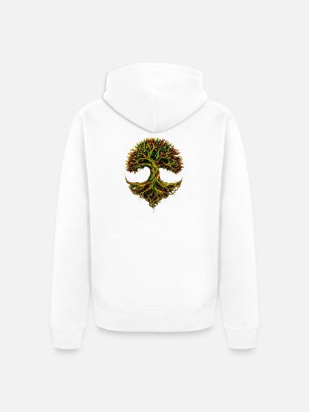 Ewiger Baum des Lebens - Unisex Premium Bio Zip Hoodie - Weiß