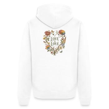 Fierté botanique : l’amour est un sweat à capuche vintage - Veste à capuche bio Premium Unisexe - blanc - Dos - Thijin (182cm)