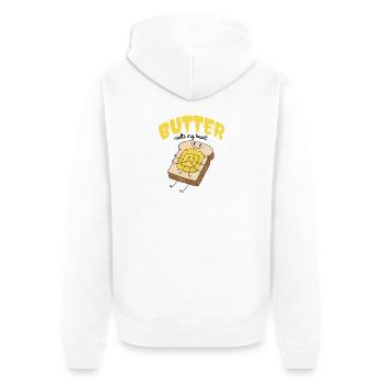 Toast & Butter - Unisex Premium Bio Zip Hoodie - Weiß - Hinten - Thijin (182cm)