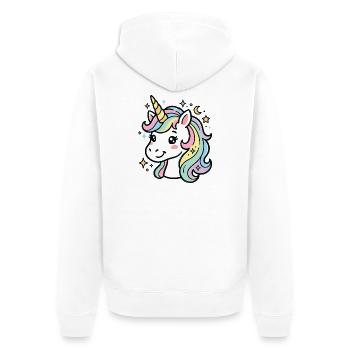 Licorne Pastel Étoilée - Veste à capuche bio Premium Unisexe - blanc - Dos - Thijin (182cm)