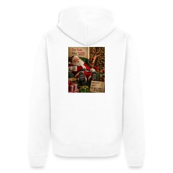 Rentner Weihnachtsmann Definiere Brav Humor Frech - Unisex Premium Bio Zip Hoodie - Weiß - Hinten - Thijin (182cm)