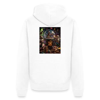 Weihnachtslogik Pause Verrücktes Chaos Humor Pur - Unisex Premium Bio Zip Hoodie - Weiß - Hinten - Thijin (182cm)