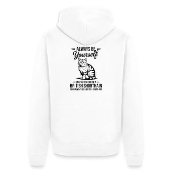 Britisch Kurzhaar Katze Britisch Kurzhaar Geschenk - Unisex Premium Bio Zip Hoodie - Weiß - Hinten - Thijin (182cm)
