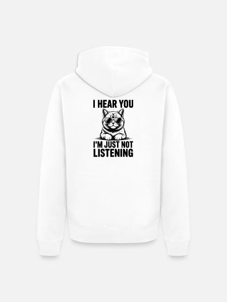 Britisch Kurzhaar Katze Britisch Kurzhaar Geschenk - Unisex Premium Bio Zip Hoodie - Weiß