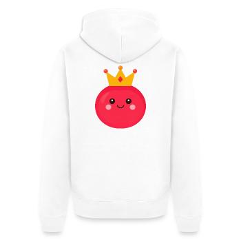 Kawaii Tomate mit Krone – Süße Königin Design - Unisex Premium Bio Zip Hoodie - Weiß - Hinten - Thijin (182cm)