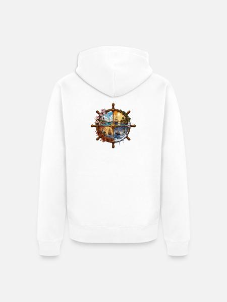 Vier Jahreszeiten am Steuerrad - Unisex Premium Bio Zip Hoodie - Weiß