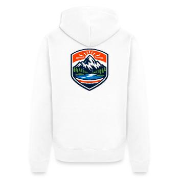 Bouclier du Lever du Soleil de la Montagne - Veste à capuche bio Premium Unisexe - blanc - Dos - Thijin (182cm)