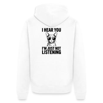 Devon Rex Spruch Katze Lustiges Devon Rex Geschenk - Unisex Premium Bio Zip Hoodie - Weiß - Hinten - Thijin (182cm)