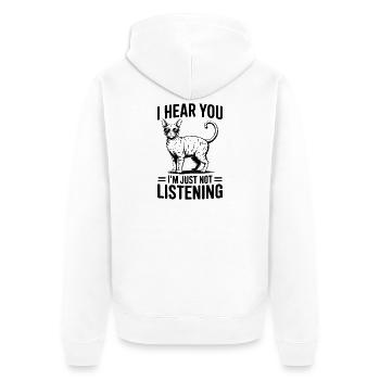 Devon Rex Spruch Katze Lustiges Devon Rex Geschenk - Unisex Premium Bio Zip Hoodie - Weiß - Hinten - Thijin (182cm)