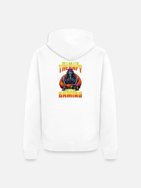 Skeleton Gamer Gaming Halloween - Unisex Premium Bio Zip Hoodie - Weiß