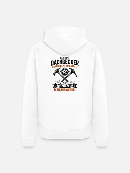 Echte Dachdecker Meisterwerke - Unisex Premium Bio Zip Hoodie - Weiß