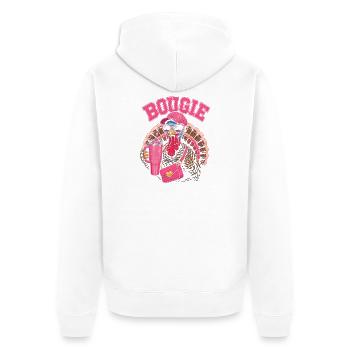 Pink Glamour-Türkei mit Accessoires - Unisex Premium Bio Zip Hoodie - Weiß - Hinten - Thijin (182cm)