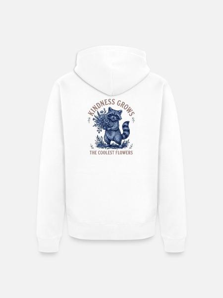 Kindness Grows The Coolest Flowers - Unisex Premium Bio Zip Hoodie - Weiß