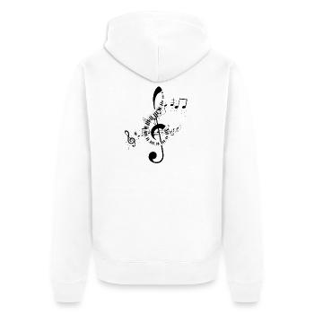 Musiknoten Musik Musiker Notenschlüssel Noten - Unisex Premium Bio Zip Hoodie - Weiß - Hinten - Thijin (182cm)