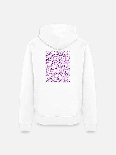 Purpur Spiralquadrat Muster - Unisex Premium Bio Zip Hoodie - Weiß