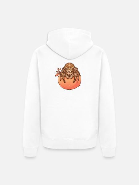 Pfirsich Springspinne Spinne - Unisex Premium Bio Zip Hoodie - Weiß