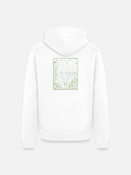 Weisse Büffel - Unisex Premium Bio Zip Hoodie - Weiß