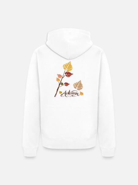 Herbstlaub  - Unisex Premium Bio Zip Hoodie - Weiß
